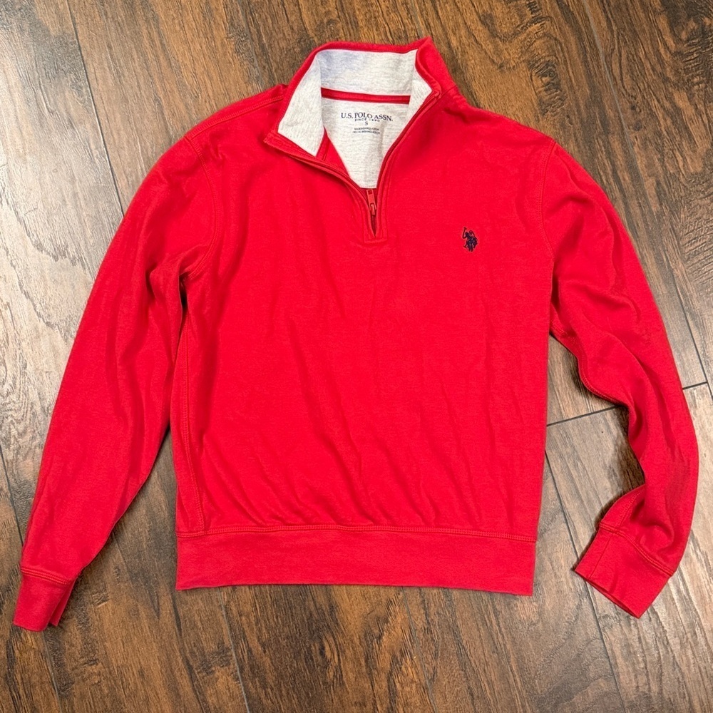 NWOT Polo Ralph Lauren Estate Ribbed Cotton 1/4 Zip in Red size small (O3)